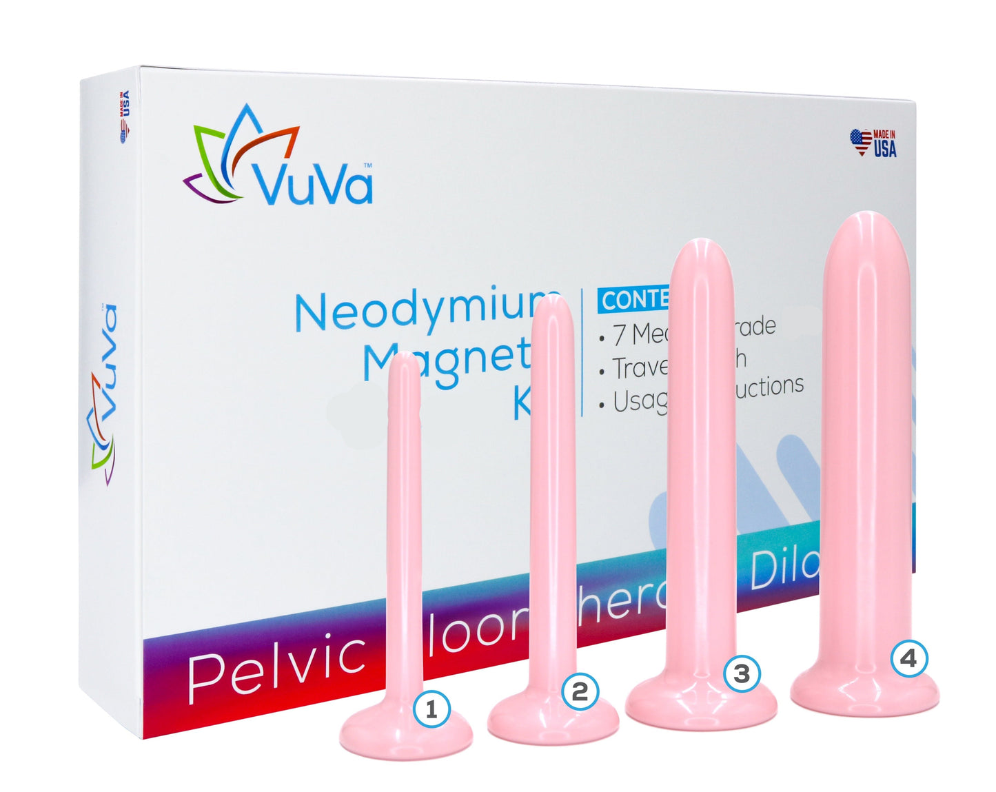 VuVa Neodymium Magnetic Set - Sizes 1,2,3,4 Includes Travel Pouch Vuvatech   